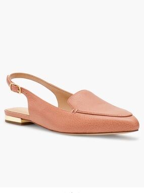Talbots Poppy pointed-toe slingback flats dusty pink pebbled leather preppy 6.5M